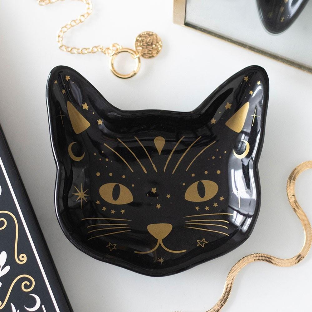 Something Different - Magick Black Cat Face Trinket dish - Black
